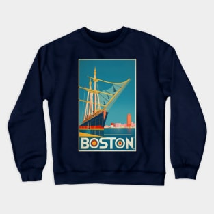 A Vintage Travel Art of Boston - Massachusetts - US Crewneck Sweatshirt